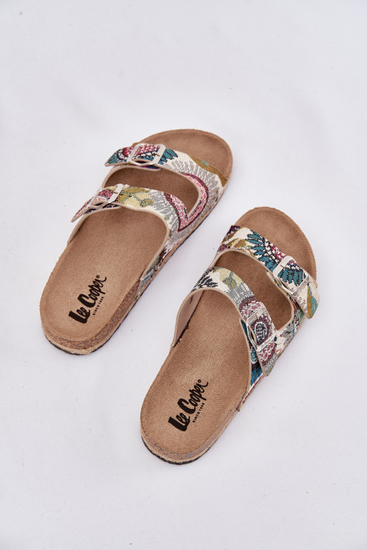 Patterned Women Slippers On Cork Platform With Buckles Lee Cooper LCW-25-35-3483L Multicolor Patterned Women Slippers On Cork Platform With Buckles Lee Cooper LCW-25-35-3483L Multicolor