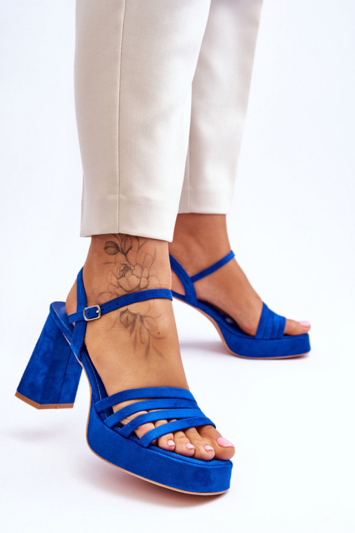 Women's Suede Platform Sandals Blue Verda