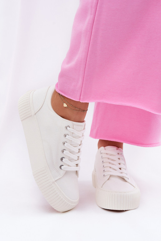 Materiałowe Trampki Damskie Big Star RR274405 Białe