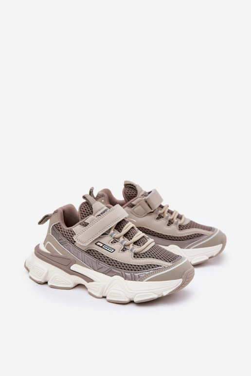 Sneakersy Buty Sportowe Dziecięce Na Rzep Khaki Ronivelle