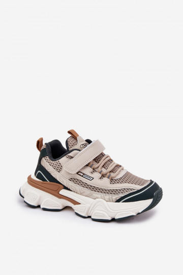 Sneakers Sports Shoes For Children With Velcro Beige Ronivelle