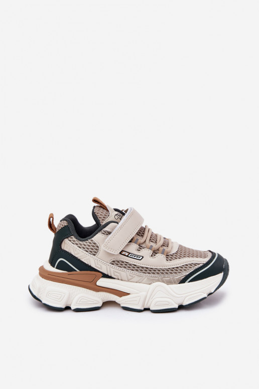 Sneakersy Buty Sportowe Dziecięce Na Rzep Beżowe Ronivelle