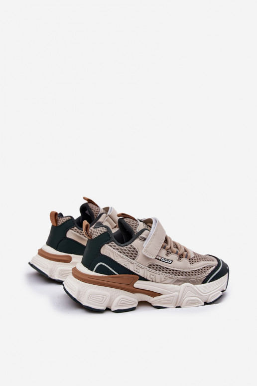 Sneakersy Buty Sportowe Dziecięce Na Rzep Beżowe Ronivelle