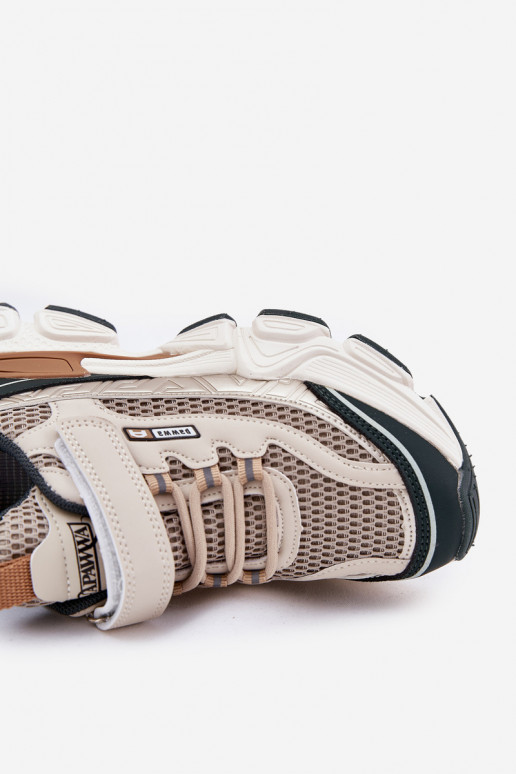 Sneakersy Buty Sportowe Dziecięce Na Rzep Beżowe Ronivelle