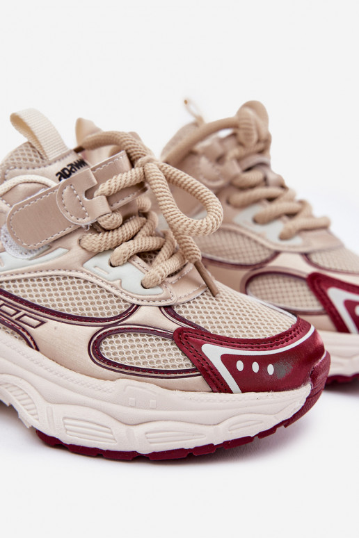 Lightweight Kids Sneakers On Thick Sole Gold Xairana