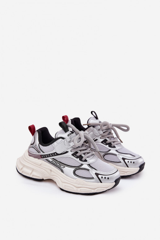 Sneakersy Dziecięce Na Grubej Podeszwie Srebrne Xairana