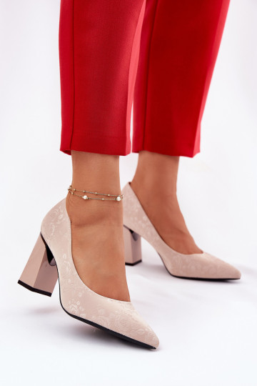 Elegant Heels On A Heel In Pink Vinceza 62223 Beige 2