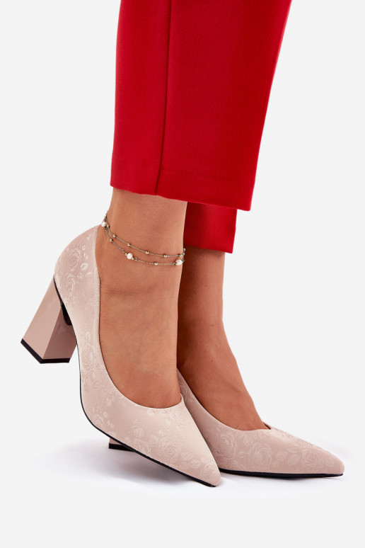 Elegant Heels On A Heel In Pink Vinceza 62223 Beige Elegant Heels On A Heel In Pink Vinceza 62223 Beige