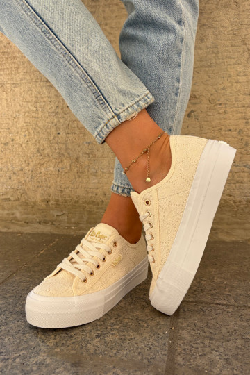 Ladies Sneakers With Lace Lee Cooper LCW-25-31-3440L Beige