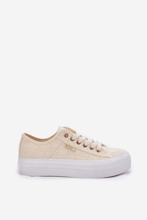 Ladies Sneakers With Lace Lee Cooper LCW-25-31-3440L Beige Ladies Sneakers With Lace Lee Cooper LCW-25-31-3440L Beige