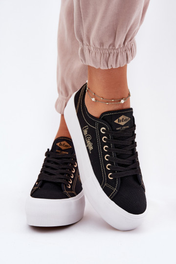 Women's fabric platform sneakers Lee Cooper LCW-25-31-3431L black