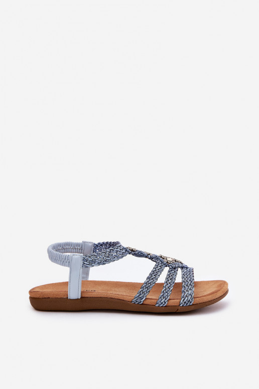 Women's Flat Sandals With Woven Straps Blue Artiker 56C1325 Women's Flat Sandals With Woven Straps Blue Artiker 56C1325