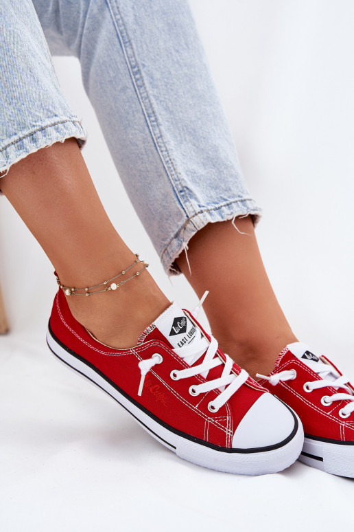 Women's Fabric Sneakers Lee Cooper LCW-25-02-3298L Red Women's Fabric Sneakers Lee Cooper LCW-25-02-3298L Red