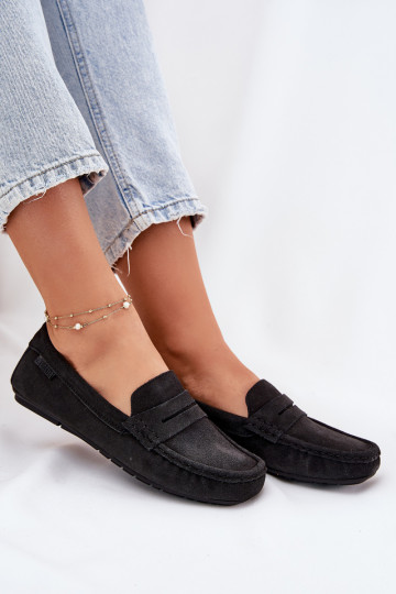 Women's Suede Loafers Big Star RR274948 Black