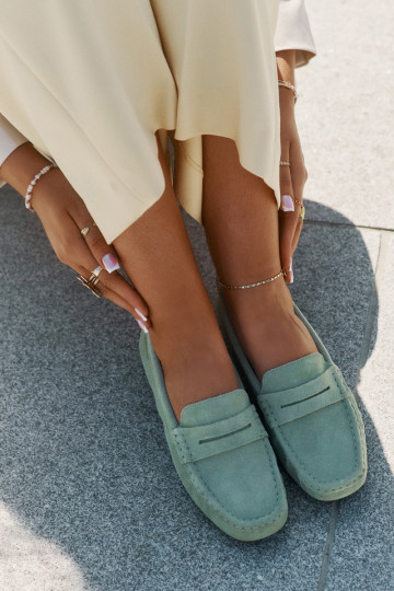 Ladies Suede Moccasins Big Star RR274945 Green