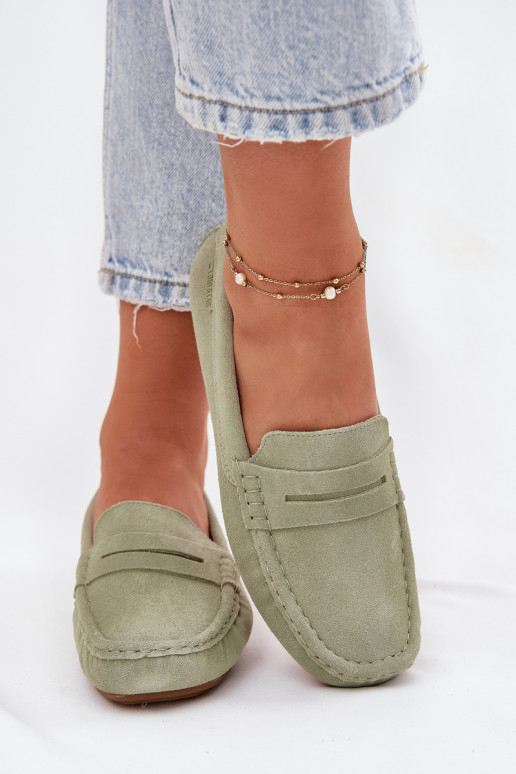 Ladies Suede Moccasins Big Star RR274945 Green