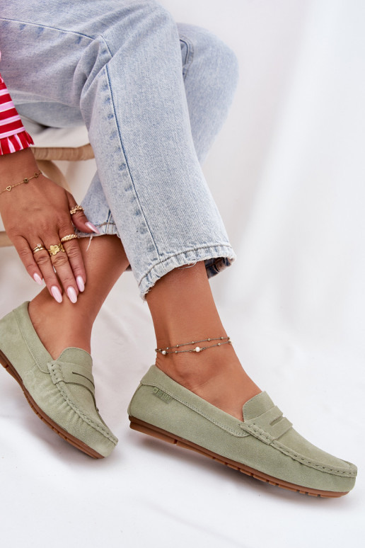 Ladies Suede Moccasins Big Star RR274945 Green