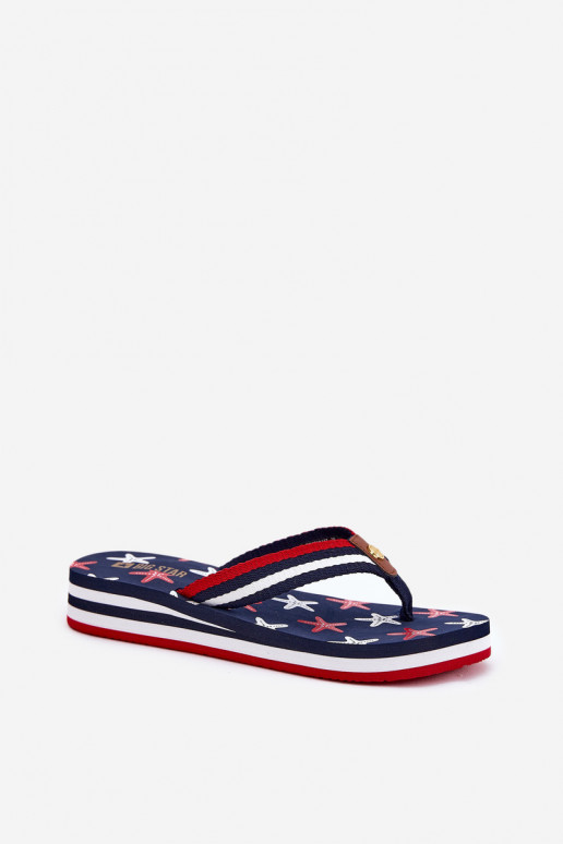 Women's wedge flip flops Big Star RR274A127 navy