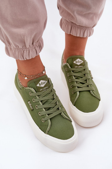 Trampki Damskie Na Platformie Lee Cooper LCW-25-31-3449L Zielone