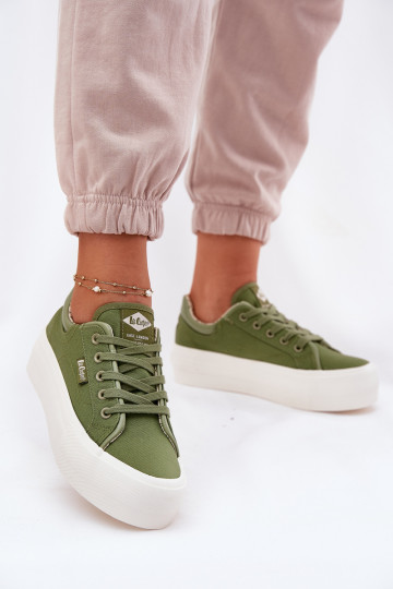 Trampki Damskie Na Platformie Lee Cooper LCW-25-31-3449L Zielone 2