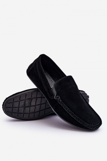 Men's Classic Suede Loafers Black Felixo 2