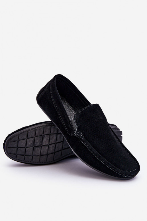 Men's Classic Suede Loafers Black Felixo