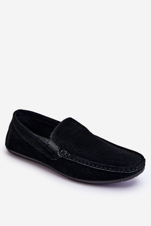Men's Classic Suede Loafers Black Felixo