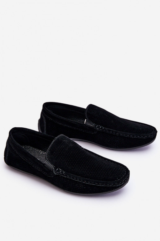 Men's Classic Suede Loafers Black Felixo
