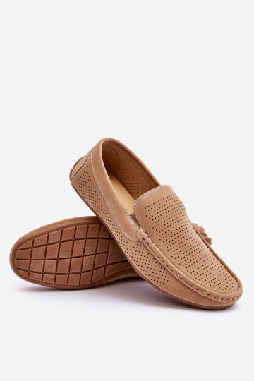 Men's Classic Suede Loafers Beige Felixo 2
