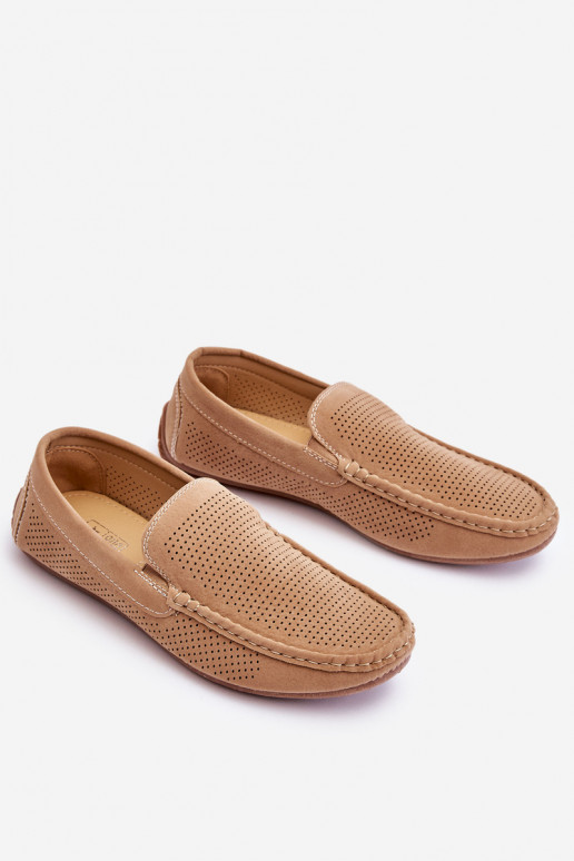 Men's Classic Suede Loafers Beige Felixo