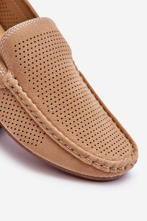 Men's Classic Suede Loafers Beige Felixo