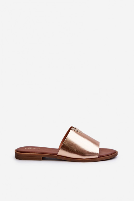 Women's Eco Leather Flat Sandals Golden Maliha Women's Eco Leather Flat Sandals Golden Maliha