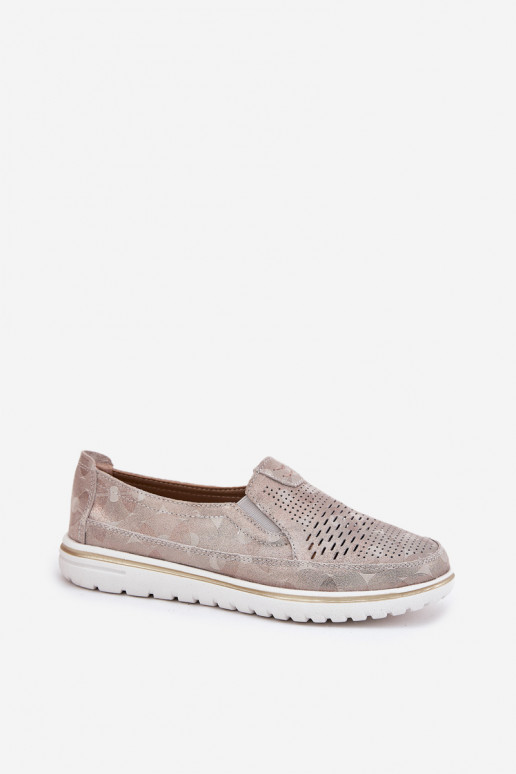 Suede Slip-on Shoes Beige-Gold Inez Suede Slip-on Shoes Beige-Gold Inez