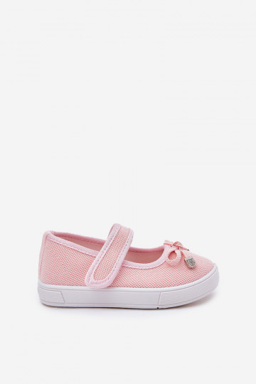 Children's ballet flats with bow pink Amirinas 2