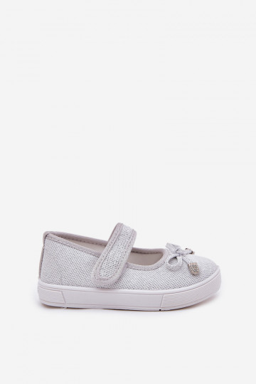 Children's Ballet Flats With Bow Silver Amirinas 2