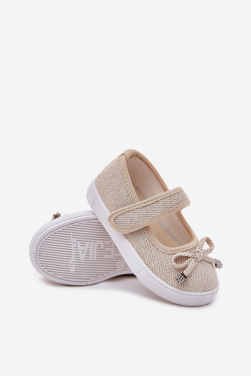 Children's Ballerinas With Bow Golden Amirinas Children's Ballerinas With Bow Golden Amirinas