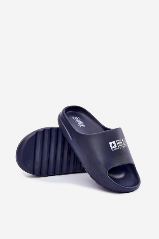 Men's Foam Slippers With Logo Big Star RR174A014 Navy Blue