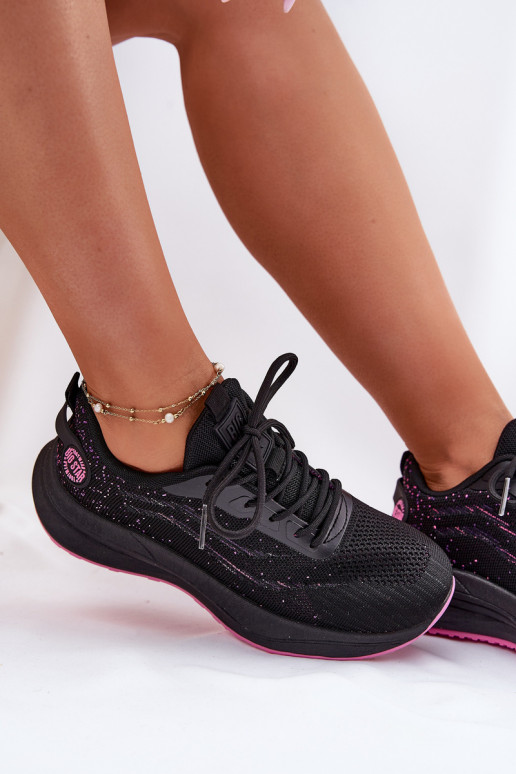 Sneakersy Buty Sportowe Damskie Na Platformie Big Star RR274523 HI-POLY SYSTEM Czarne