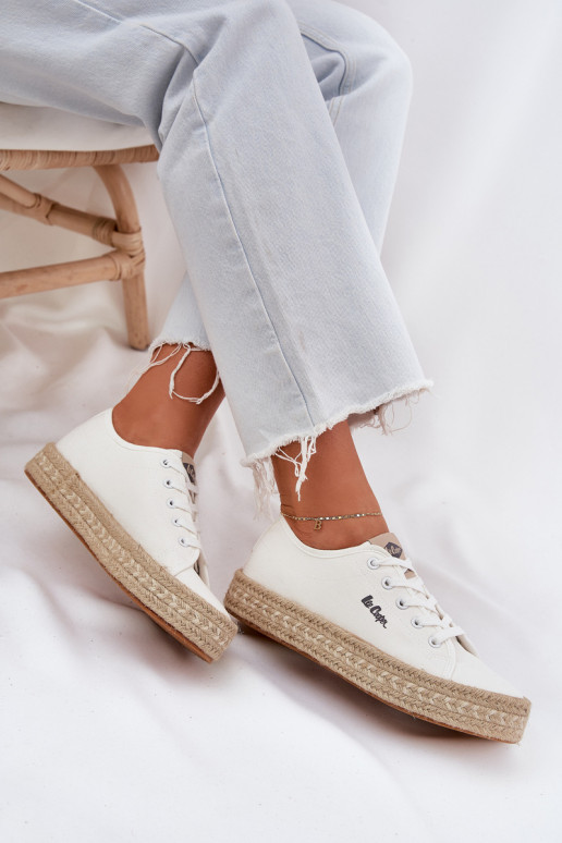 Trampki Damskie Z Plecionką Lee Cooper LCW-25-44-3217 Białe