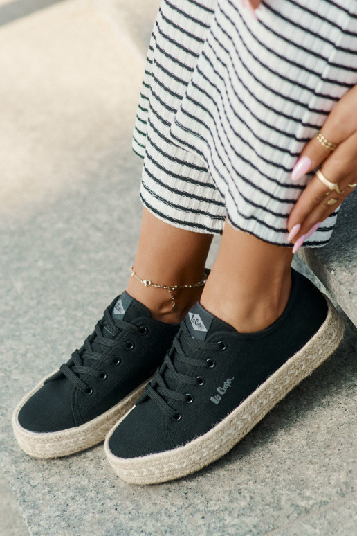 Trampki Damskie Z Plecionką Lee Cooper LCW-25-44-3216 Czarne