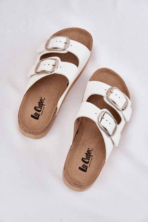 Ladies Platform Sandals With Buckles Lee Cooper LCW-25-35-3496L White