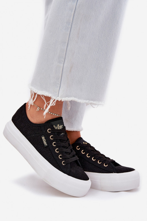 Trampki Damskie Z Koronką Lee Cooper LCW-25-31-3439L Czarne