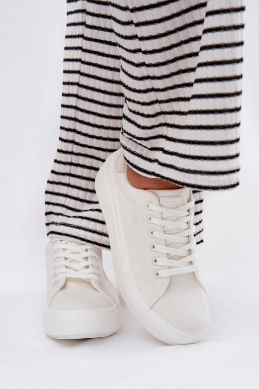 Materiałowe Trampki Damskie Na Platformie Big Star RR274463 Białe