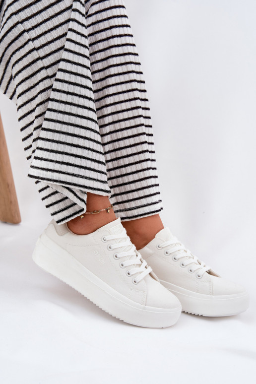 Women s Fabric Sneakers On Platform Big Star RR274463 White Women s Fabric Sneakers On Platform Big Star RR274463 White