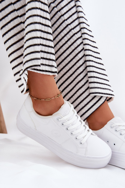 Eco leather women's sneakers on platform Big Star RR274298 white