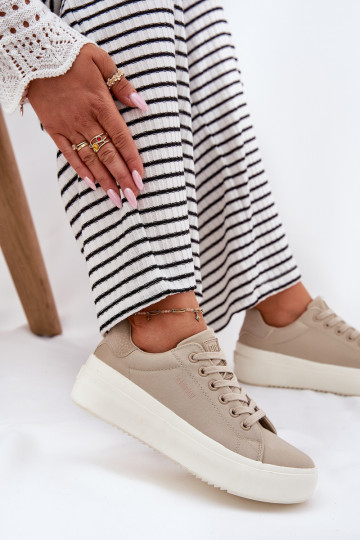 Women Fabric Sneakers On Platform Big Star RR274465 Beige 2