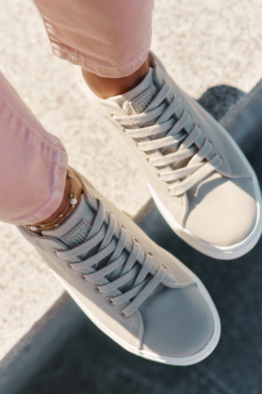 Women Fabric Sneakers On Platform Big Star RR274465 Beige