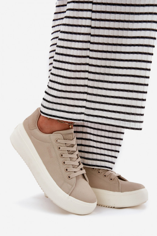 Women Fabric Sneakers On Platform Big Star RR274465 Beige