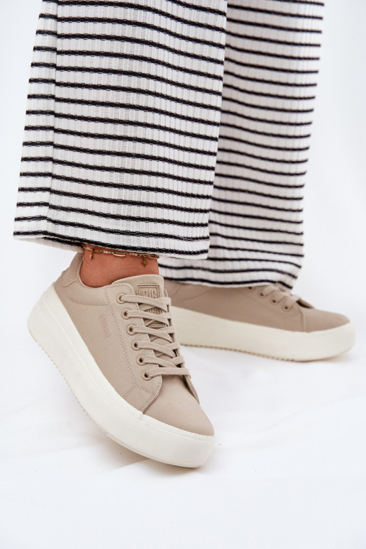 Women Fabric Sneakers On Platform Big Star RR274465 Beige