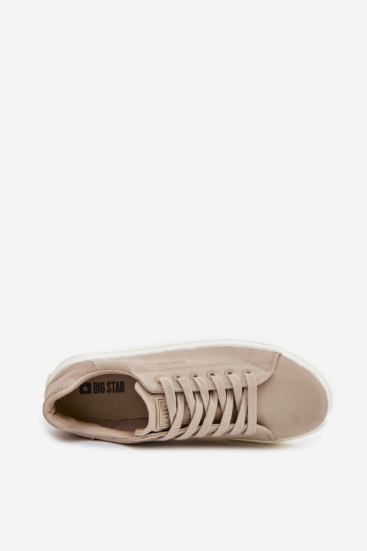 Women Fabric Sneakers On Platform Big Star RR274465 Beige